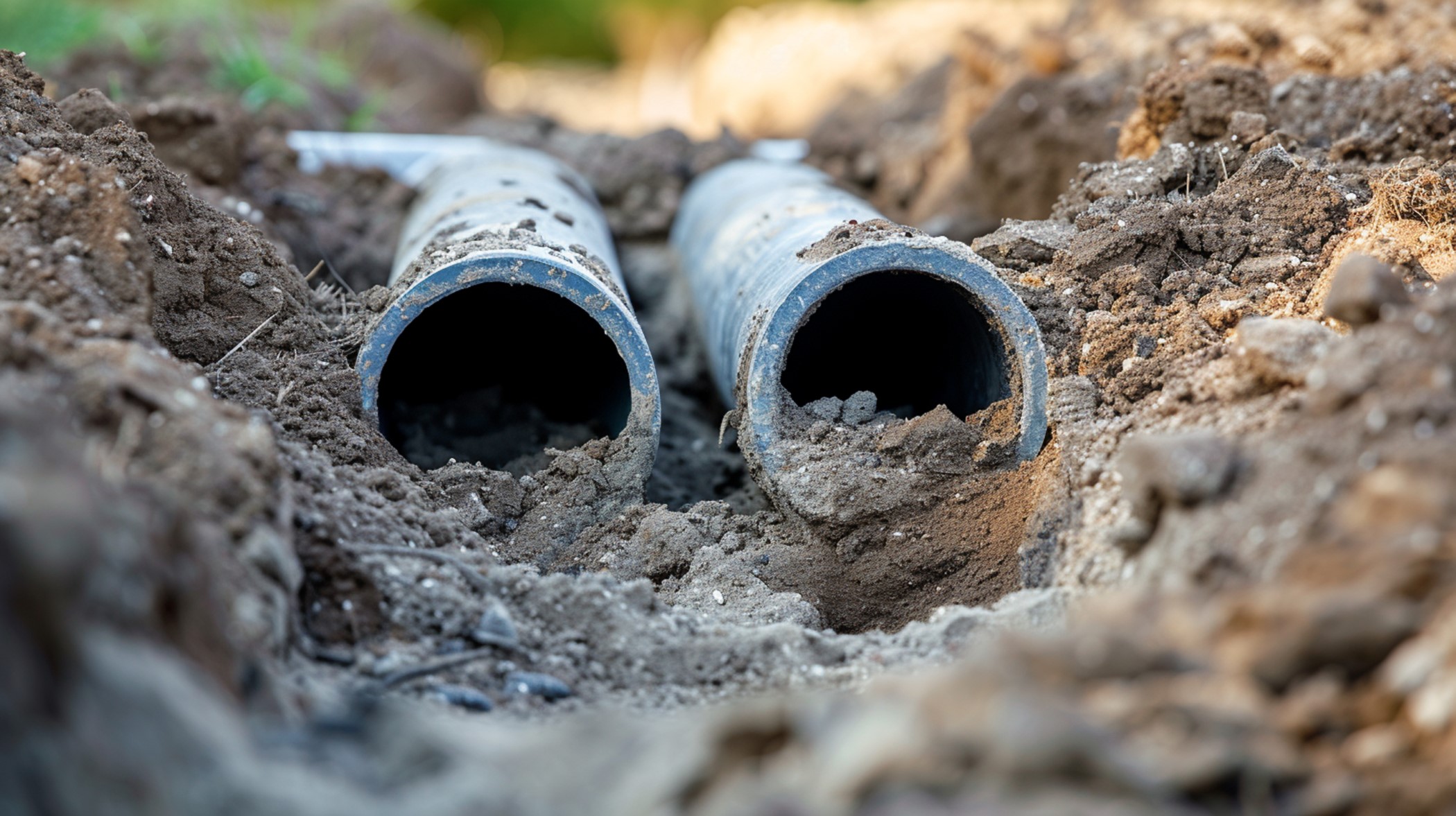 a couple of pipes laying in the dirt - Affordable Main Water Line Repair & Replacement in Greenville & Spartanburg: Essential Tips for Homeowners