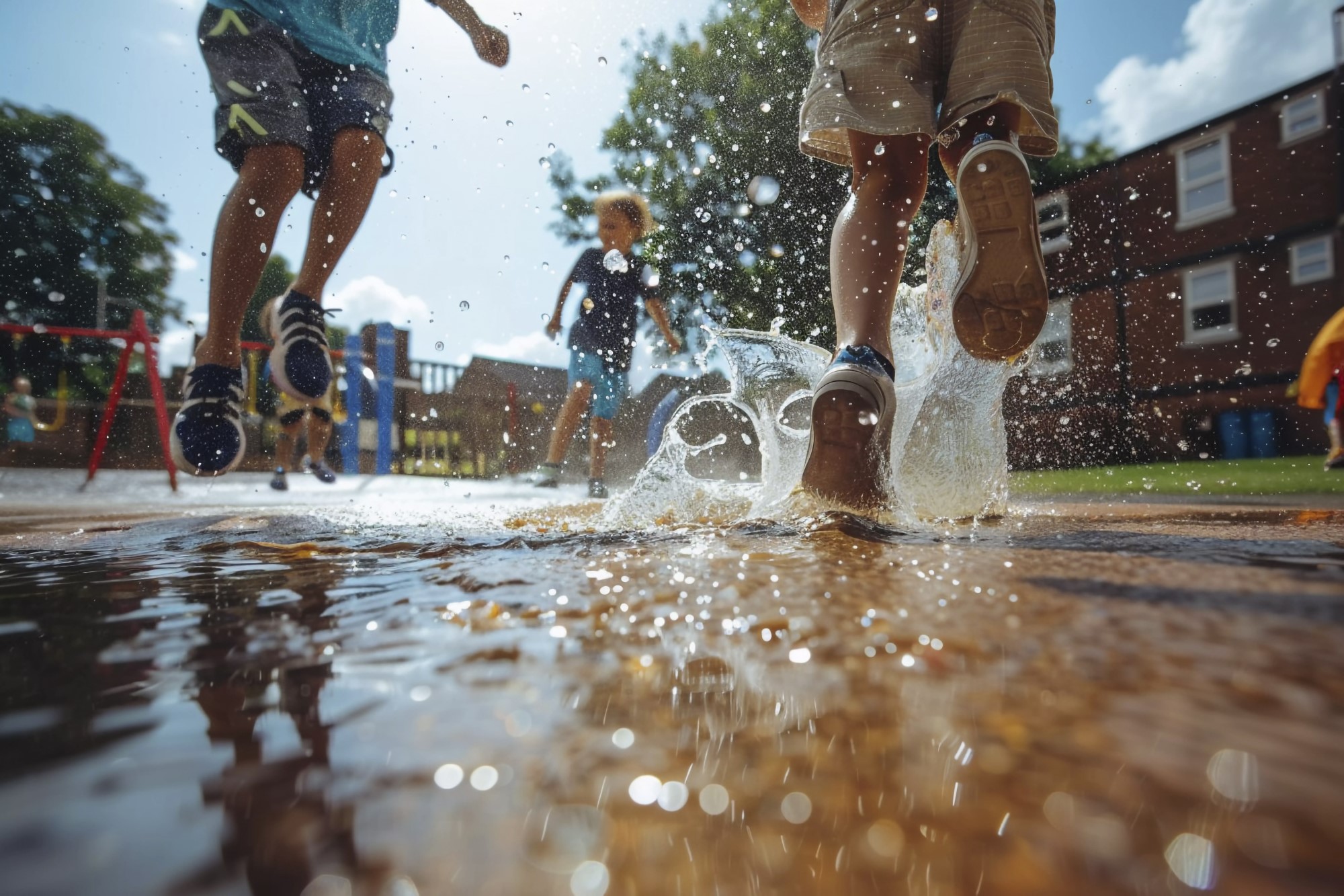 Avoid Summer Plumbing Problems with These Tips from JB Plumbing Services in Greenville, SC - kids playing in sprinklers